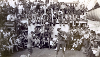 Boxing match on SS Corinthic